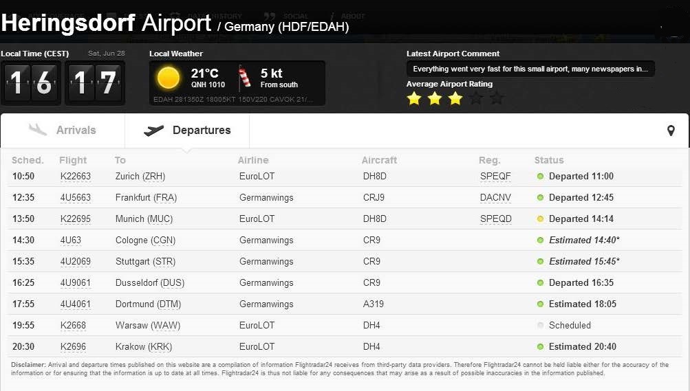 Flightradar24-Abflug